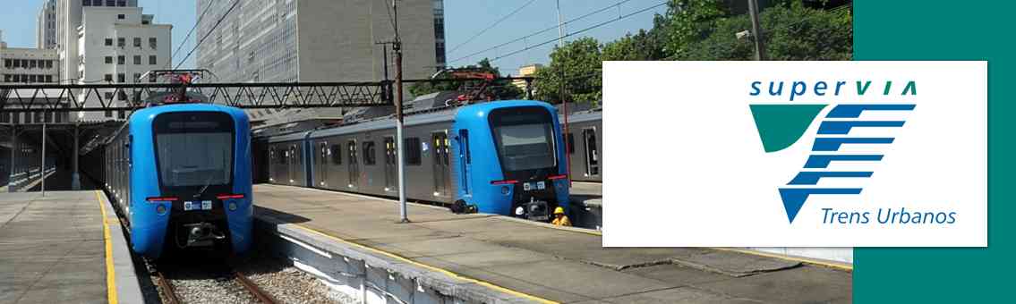 Banner da supervia com trens em uso